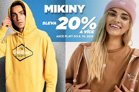 SLEVA 20% a více na všechny mikiny